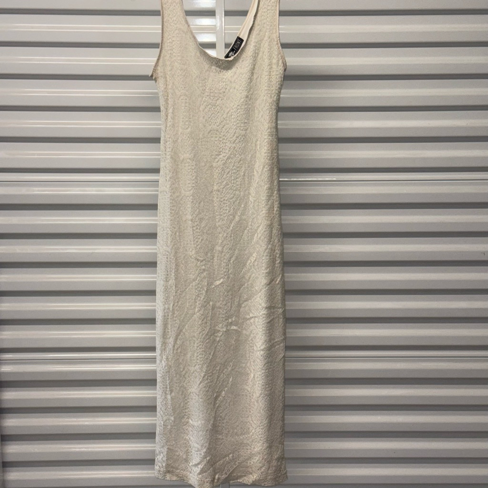 VINTAGE Up Front Dress Women's ￼Size M Ivory Sleeveless